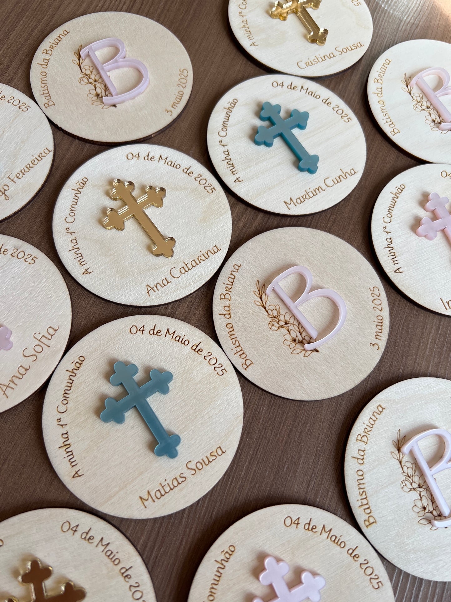 Lembrança personalizada para Batizado com saco de organza