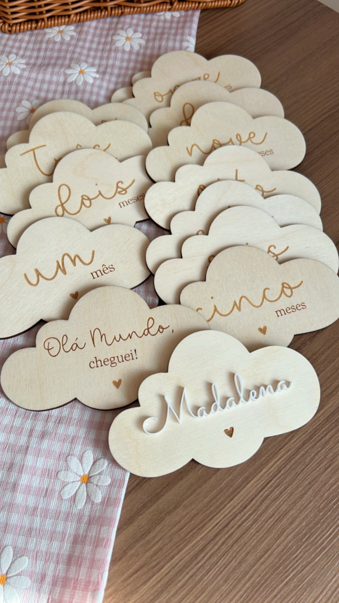 Milestones - Placas de Crescimento em Formato de Nuvem- Modelo 17