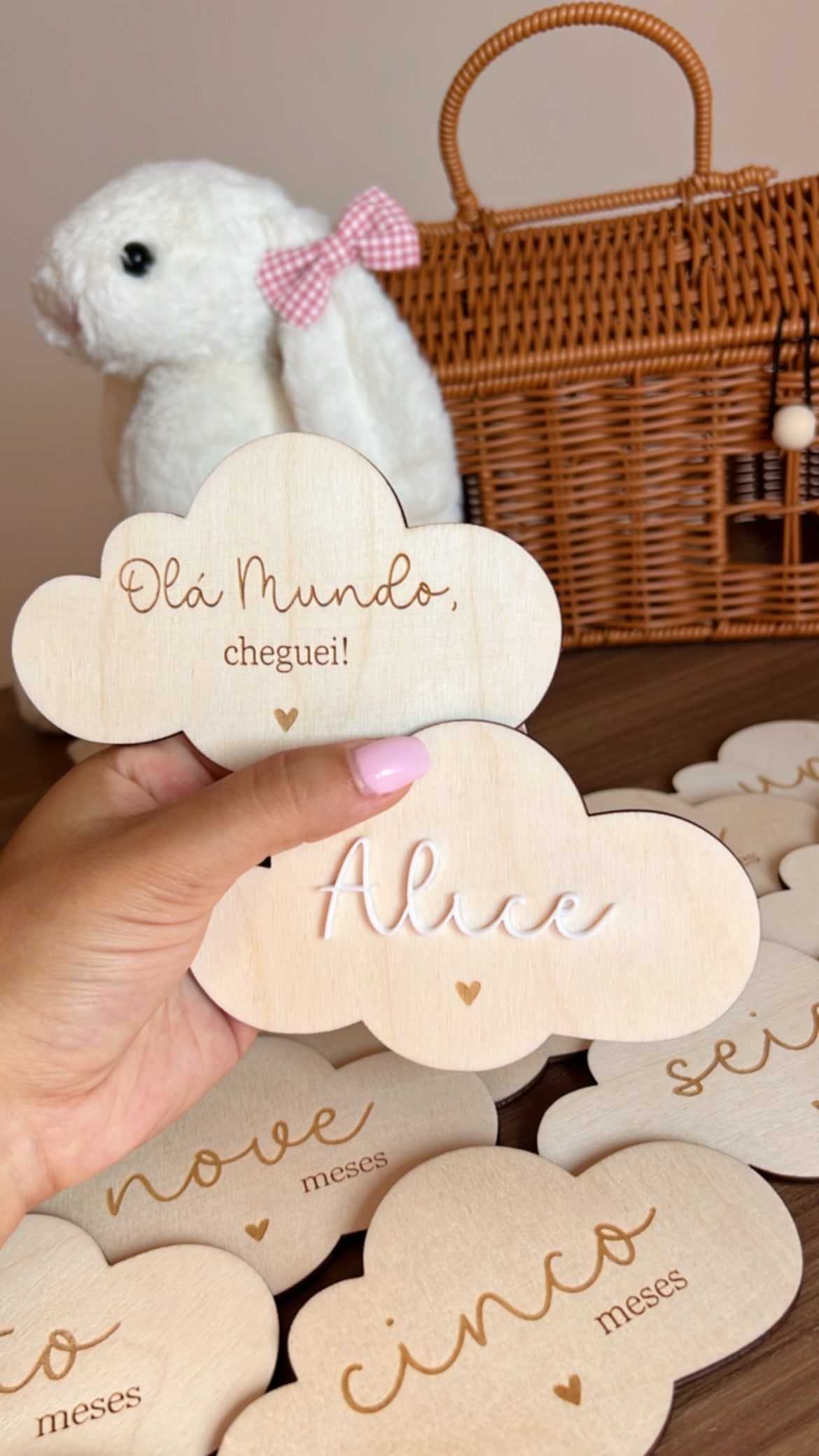 Milestones - Placas de Crescimento em Formato de Nuvem- Modelo 17