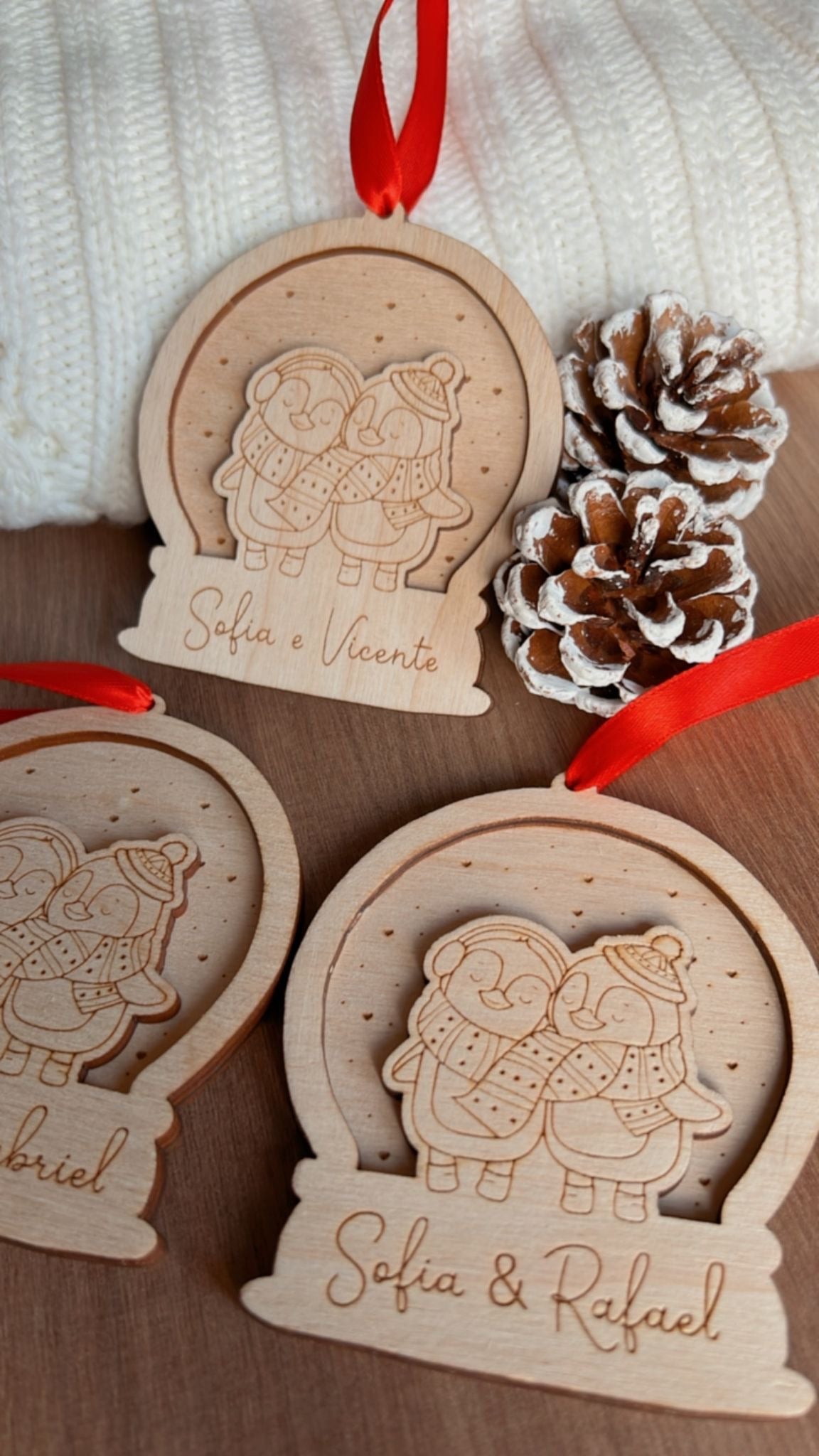 Bola de natal com nomes personalizados