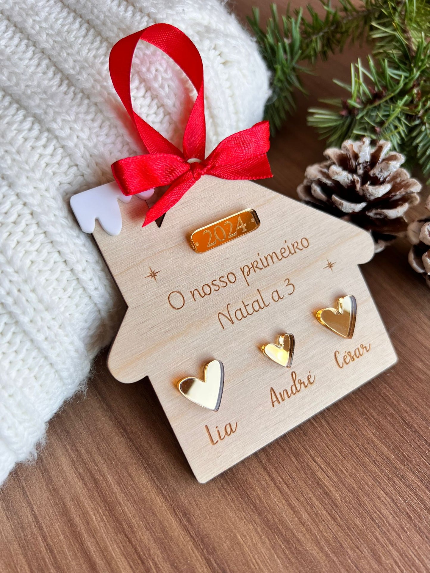 Pendente de Natal “Primeiro Natal a três"