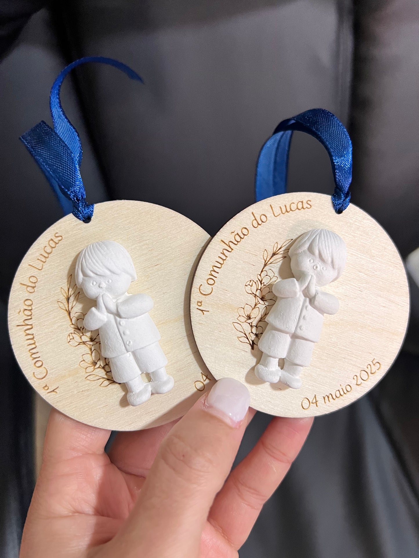 Lembrança de gesso perfumado e madeira