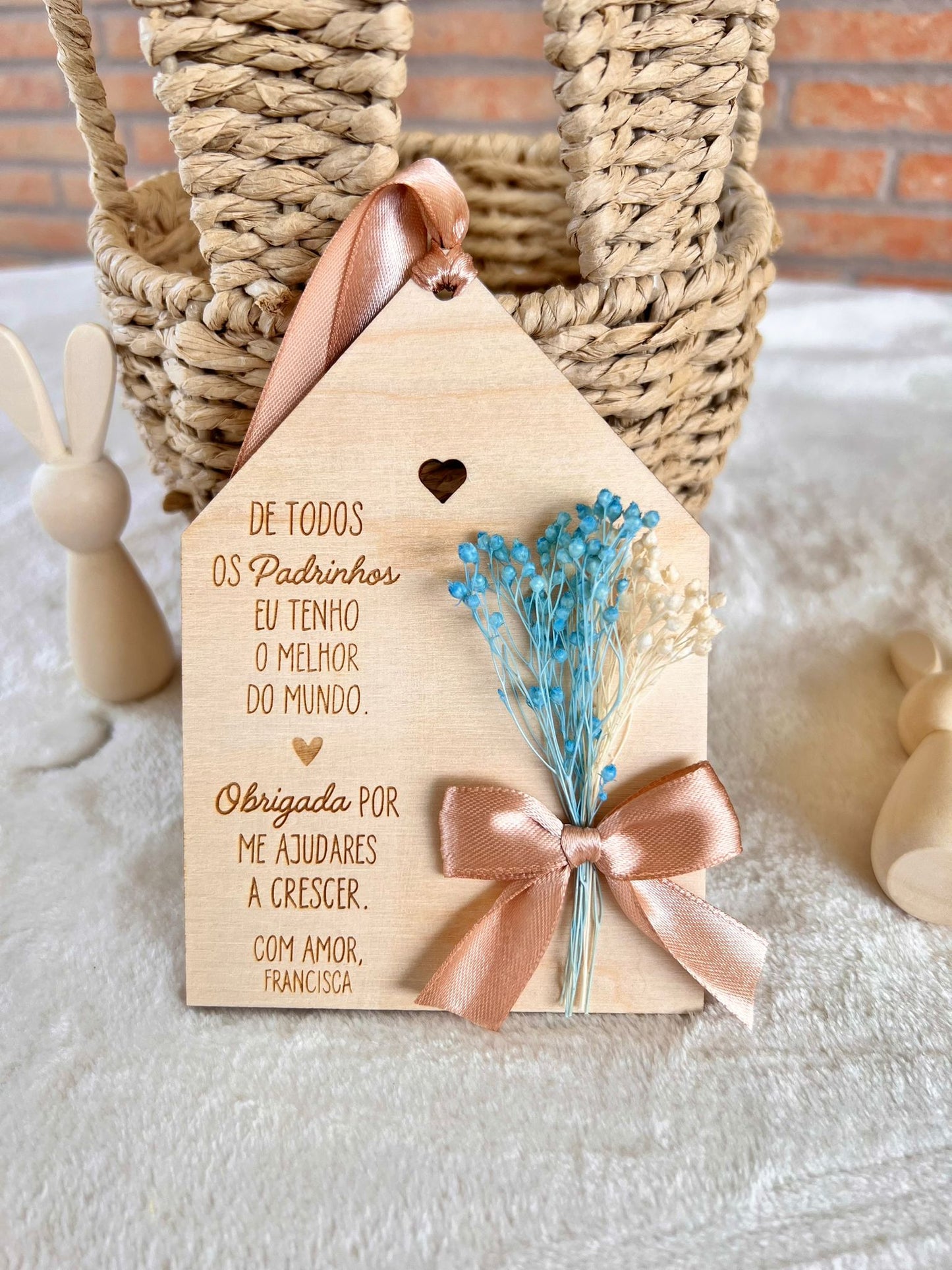 Casinha - Prenda para madrinha / padrinho / padrinhos (Prenda de Páscoa)