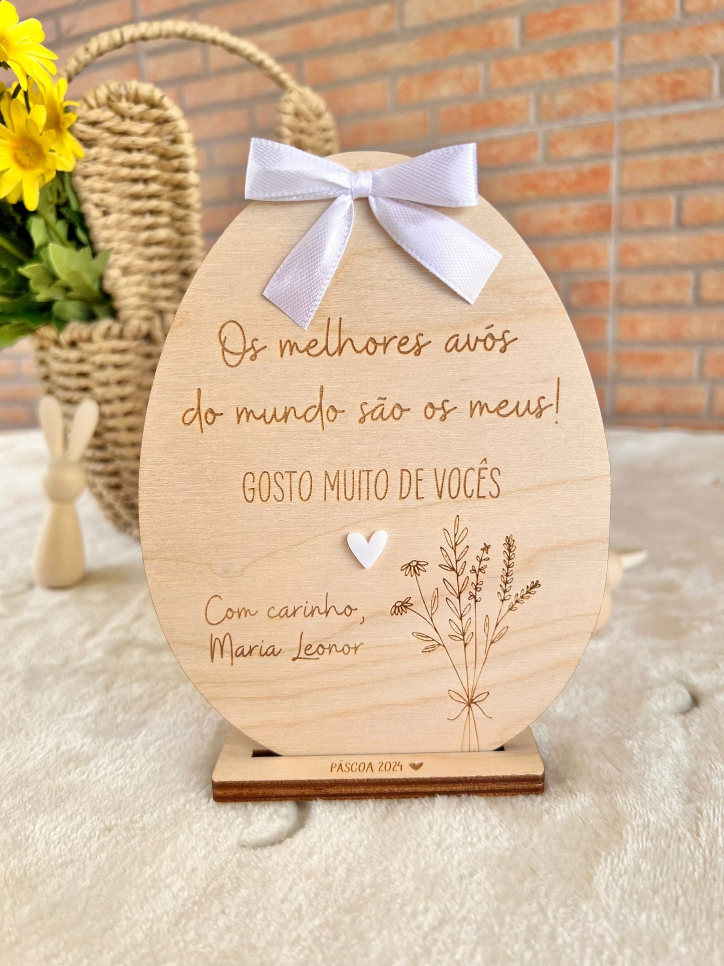 Ovo da Páscoa com base para Avós / Madrinha / Padrinho / Padrinhos