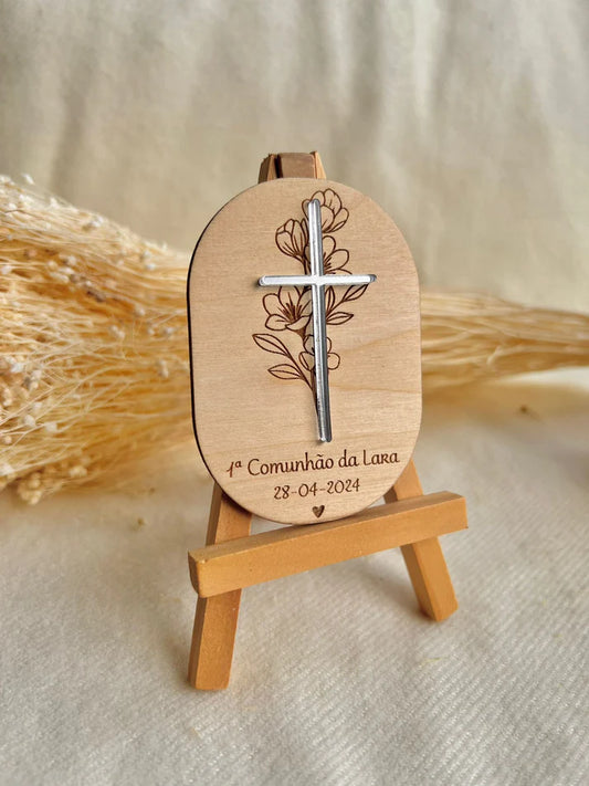 Lembrança personalizada para Batizado com saco de organza