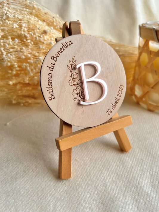 Lembrança personalizada para Batizado com saco de organza