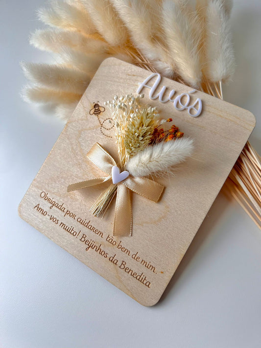 Moldura com flores para avós