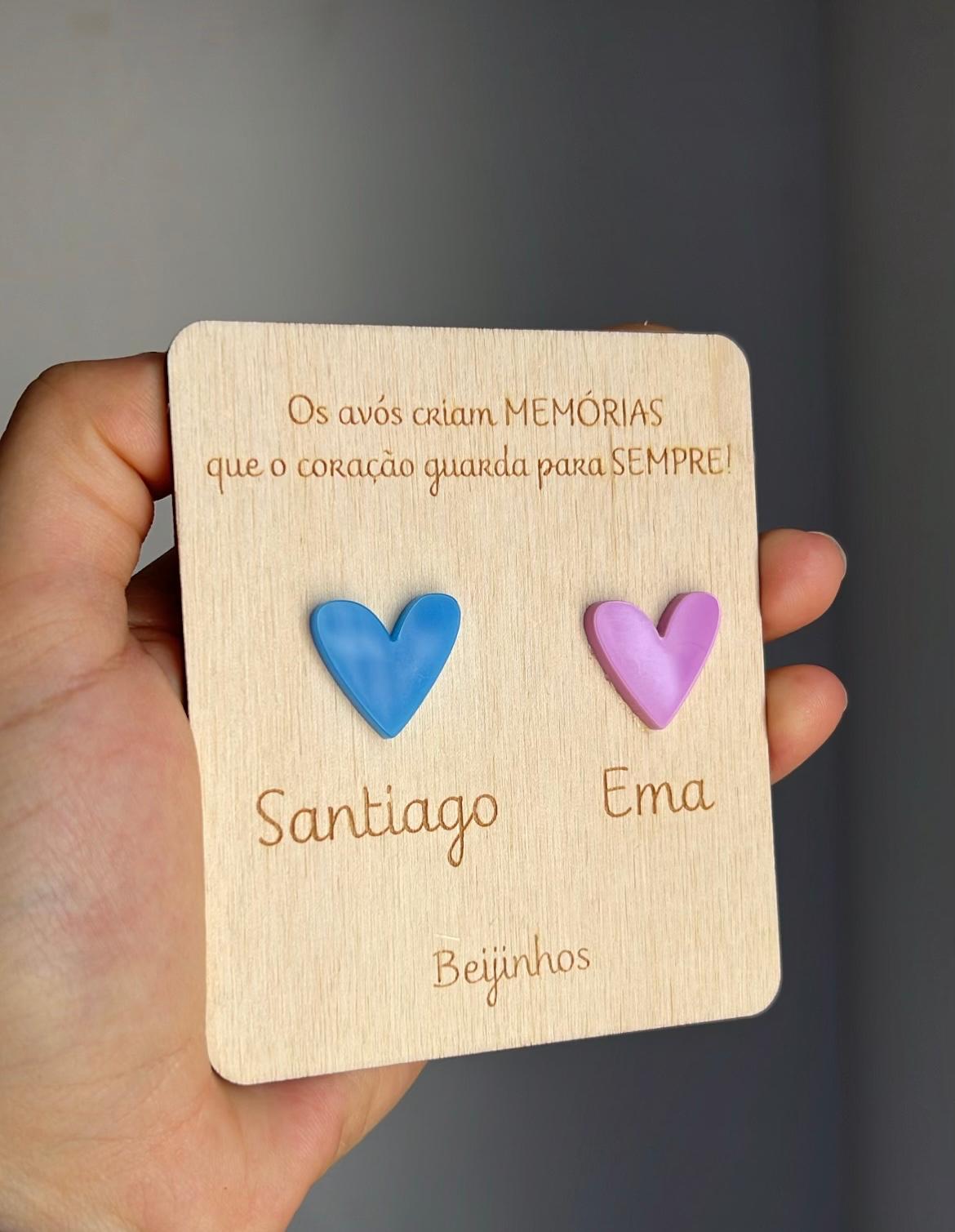 Íman de frigorifico para avós com corações