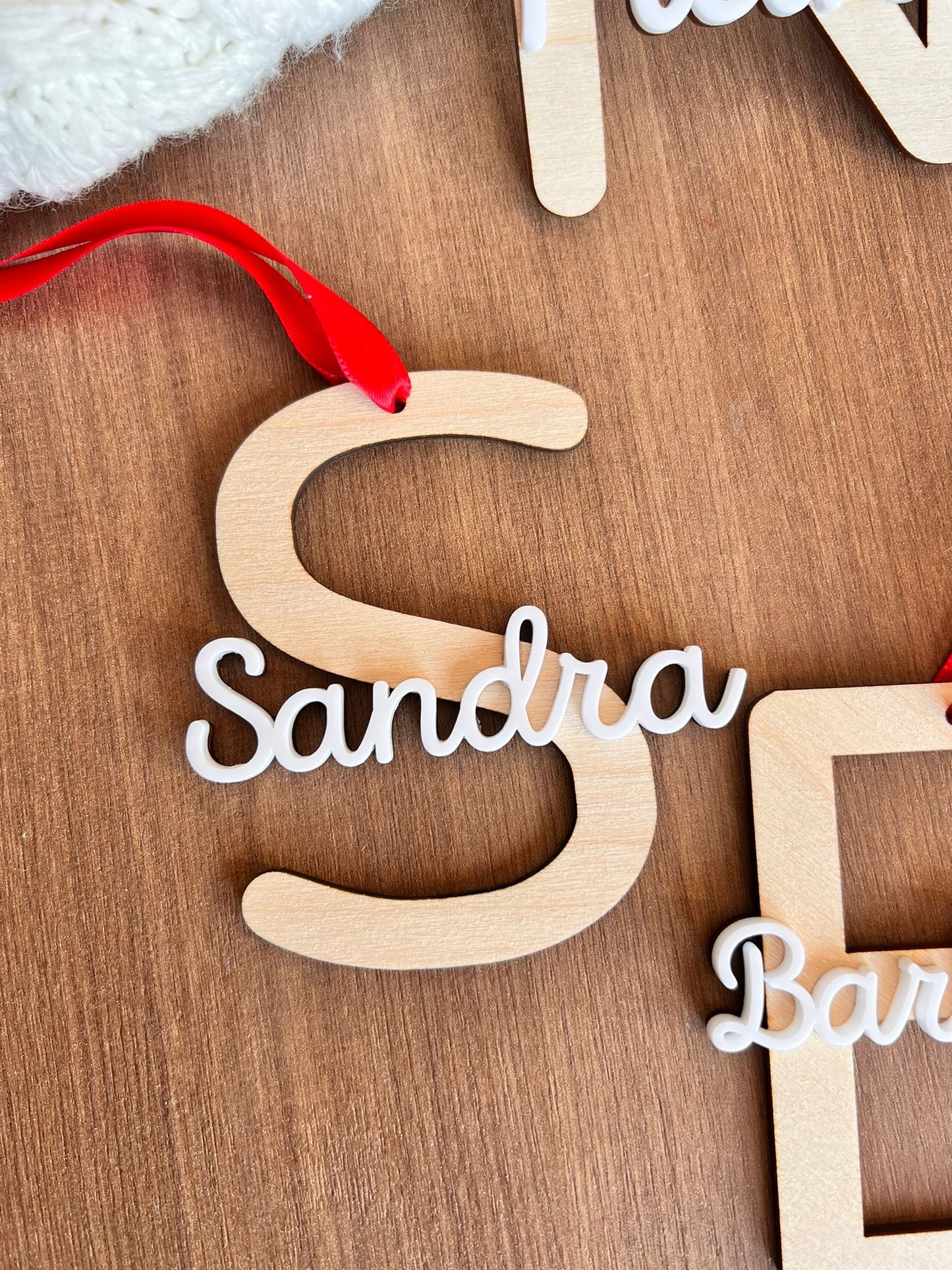 Pendente de Natal com Letra e Nome Personalizados