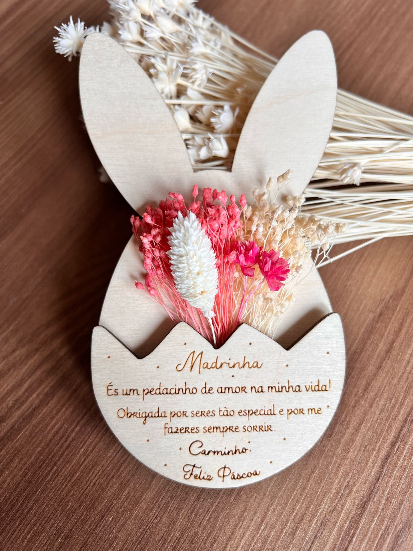 Íman Coelho de Madeira Personalizado
