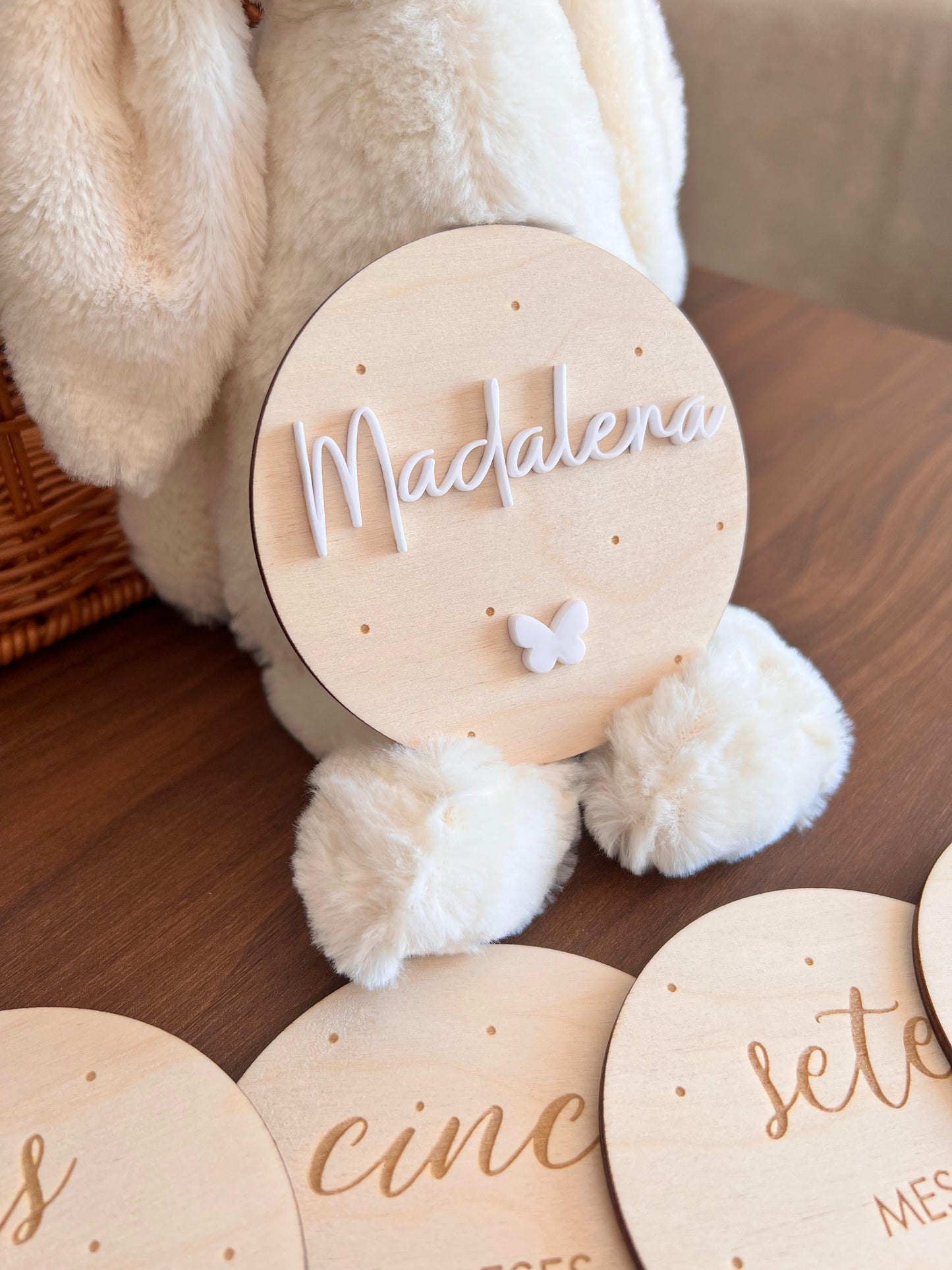 Milestones - Placas de Crescimento- Meses e Frases Borboleta