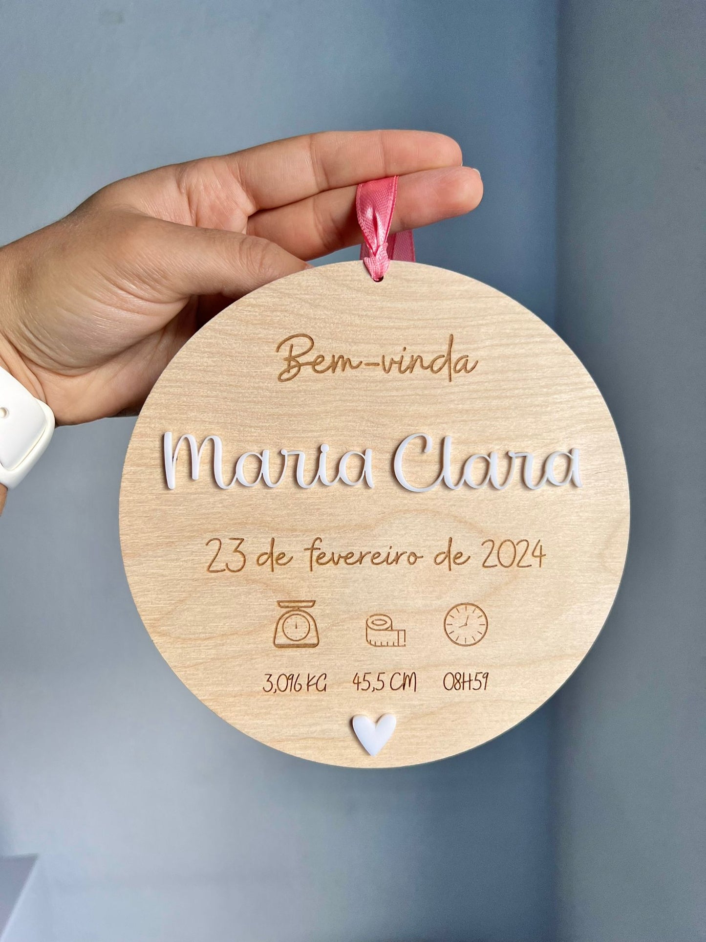 Plaquinha de nascimento para bebé