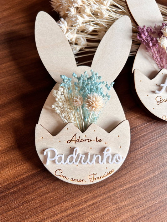 Íman Coelho de Madeira Personalizado