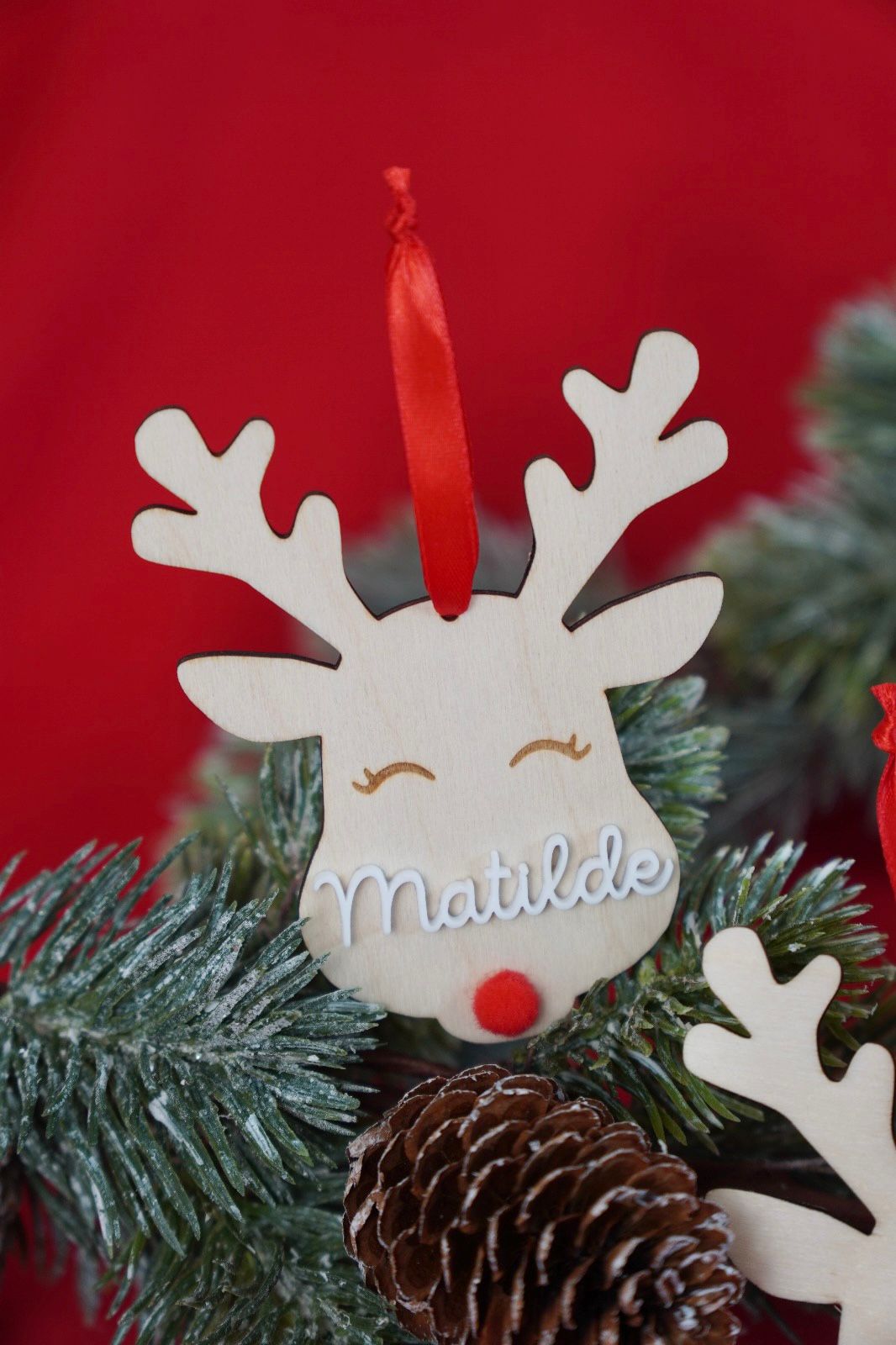 Várias cores de fitas para pendente de Natal personalizável com nome – escolha a cor da fita para decoração de Natal