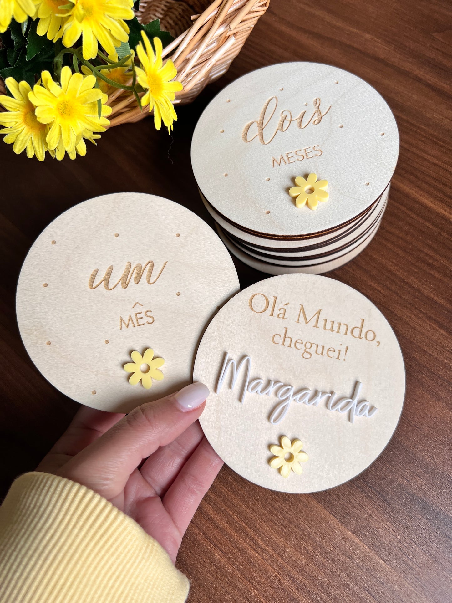 Milestones - Placas de Crescimento- Modelo "Margarida"