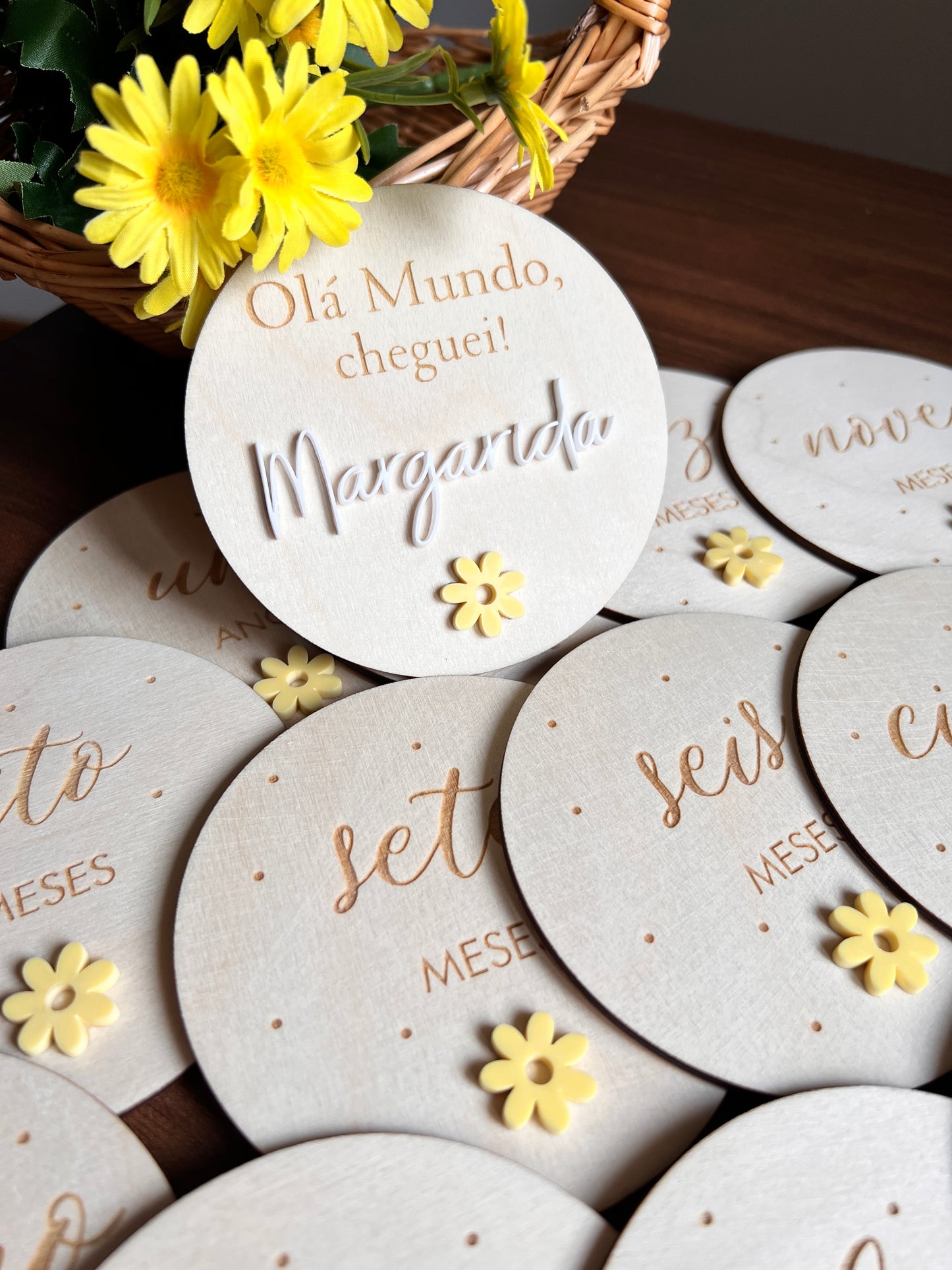 Milestones - Placas de Crescimento- Modelo "Margarida"