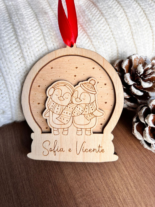 Bola de natal com nomes personalizados