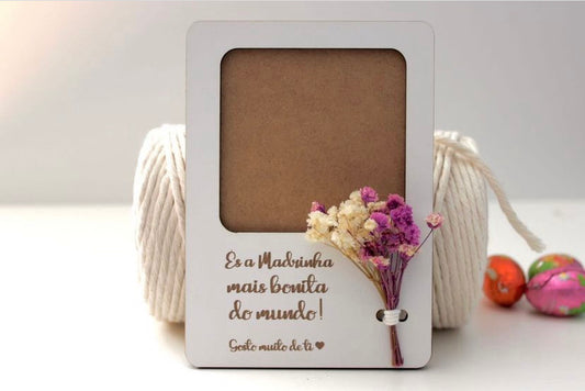 Moldura para madrinha, padrinho ou padrinhos (fotografia incluída)