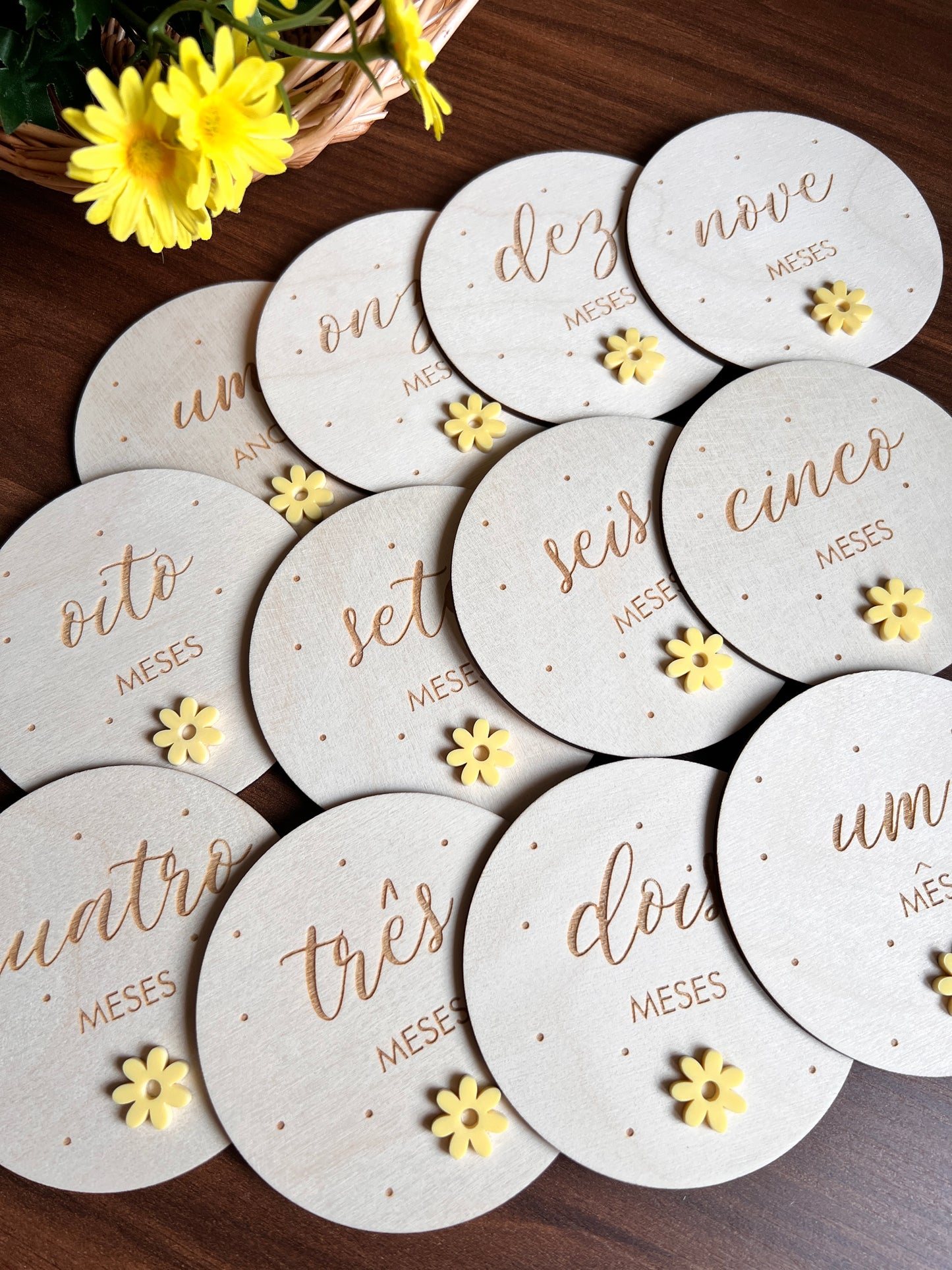 Milestones - Placas de Crescimento- Modelo "Margarida"