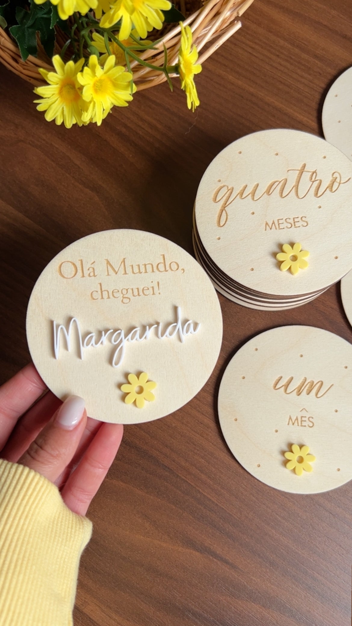 Milestones - Placas de Crescimento- Modelo "Margarida"