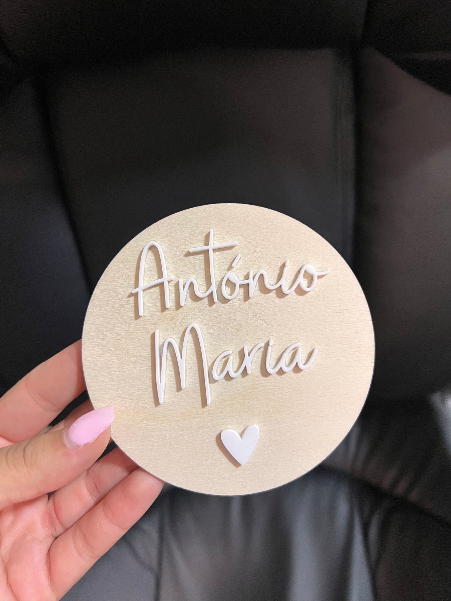 Placa de nome para sessão fotográfica de bebé