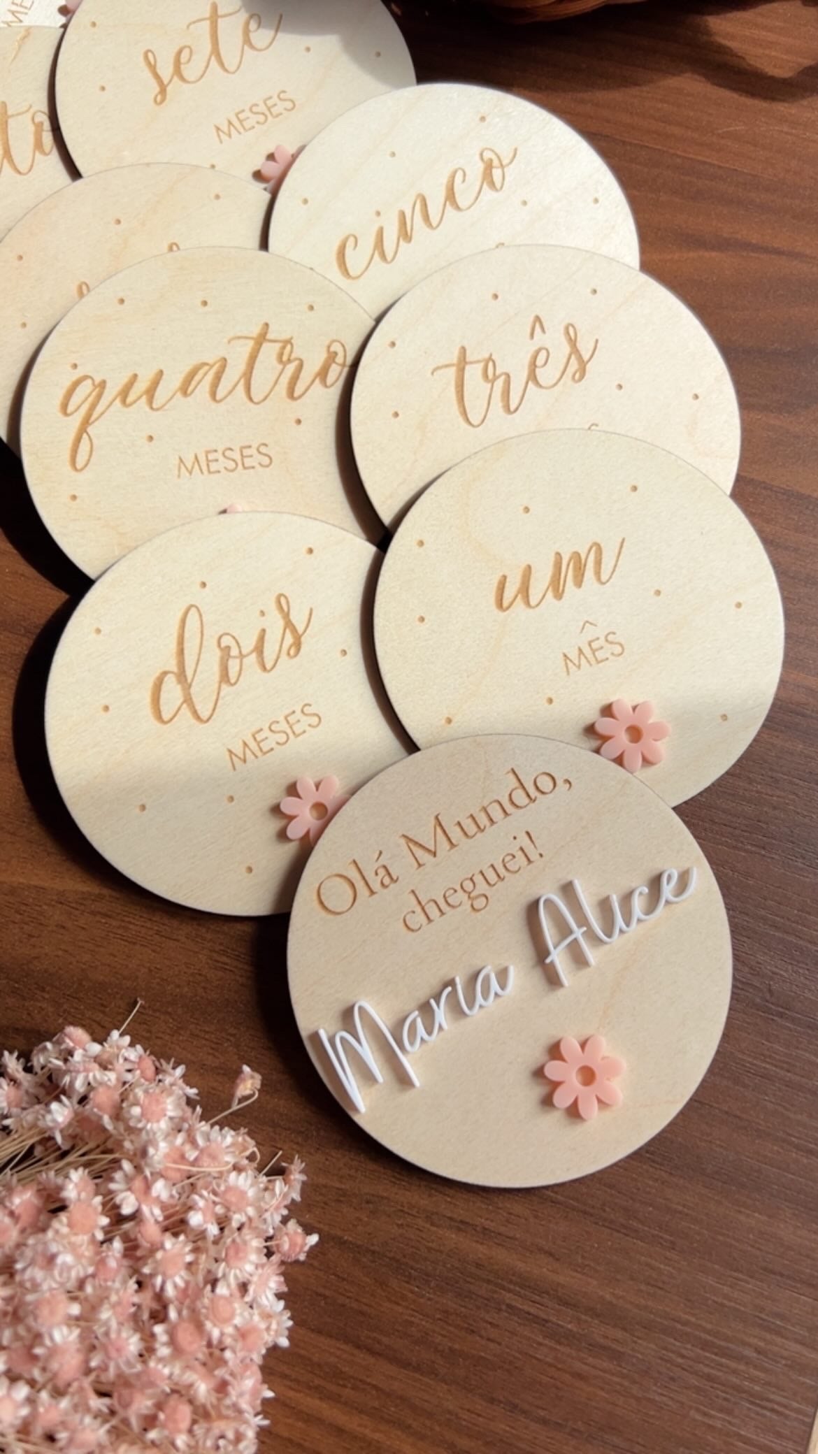 Milestones - Placas de Crescimento- Modelo "Margarida"