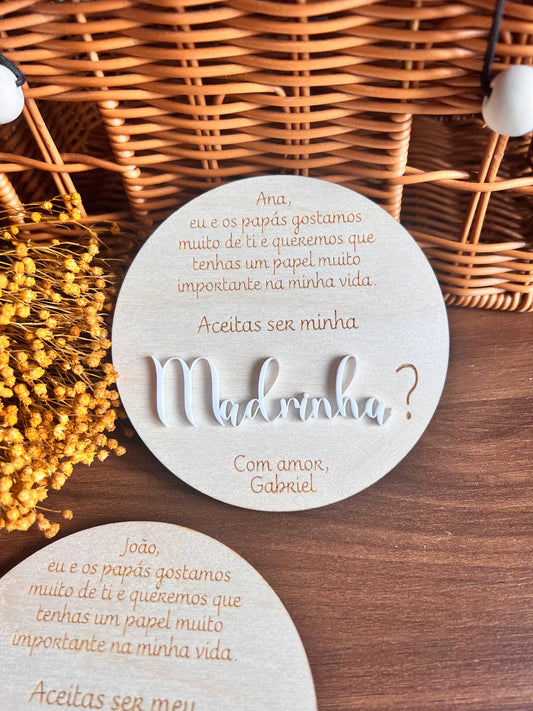 Placa de Convite para Padrinhos