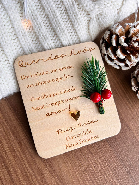 Postal de Natal Personalizado para Avós com Íman