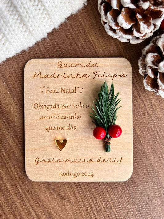 Postal de Natal Personalizado para padrinhos com Íman