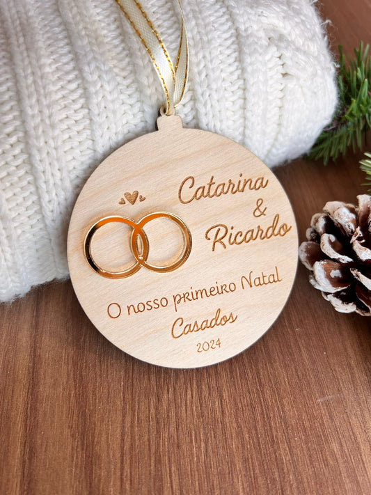 Pendente de natal "Primeiro Natal Casados"