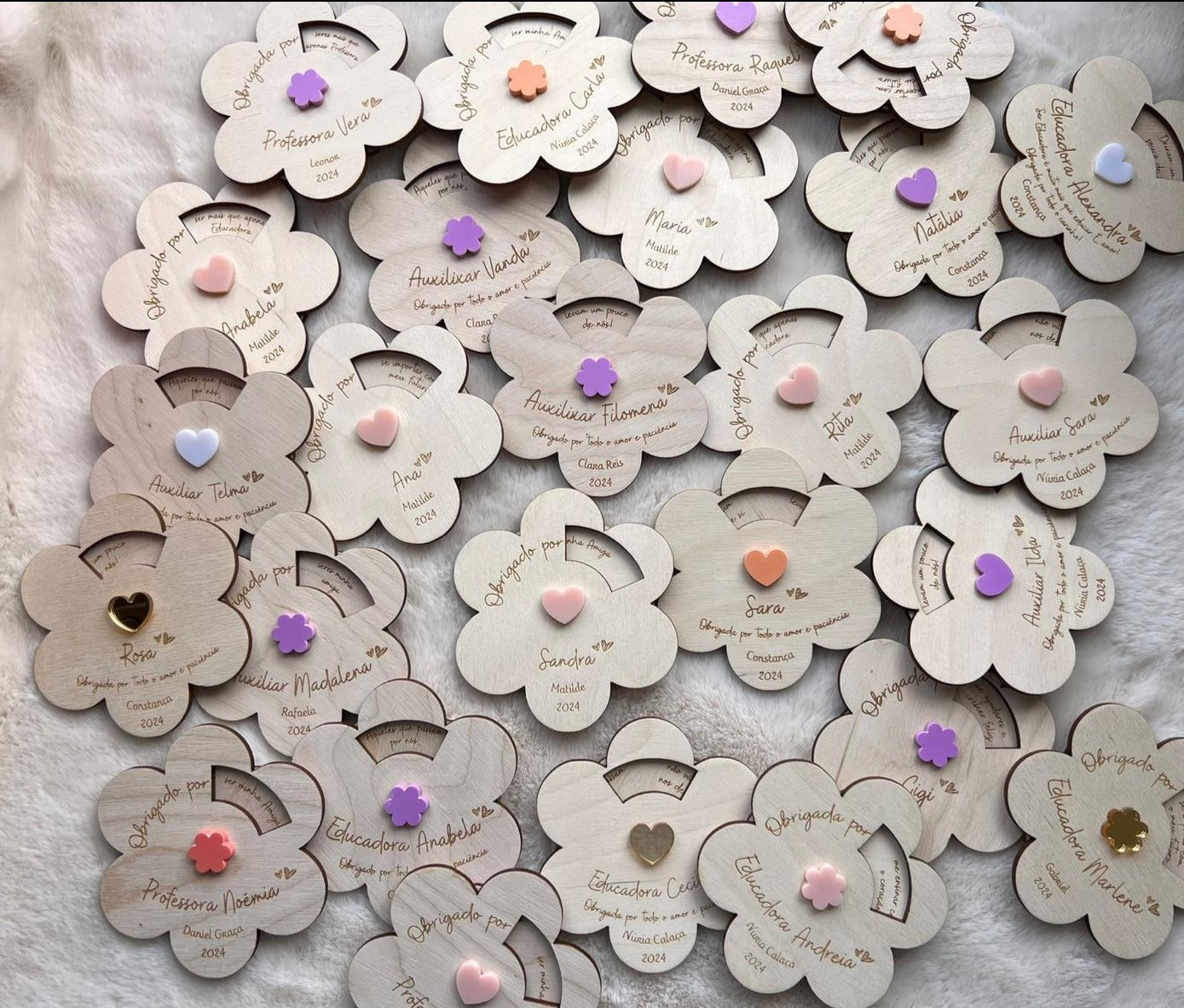 Lembrança Rotativa Flor para Professores/Educadores/ Auxiliares