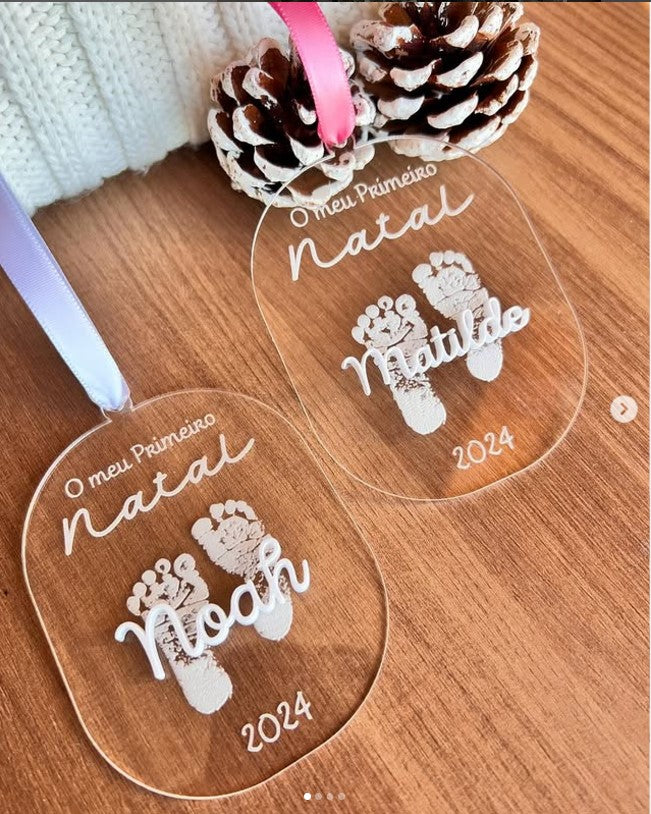 Pendente "O Meu Primeiro Natal" com Nome Personalizado do bebé