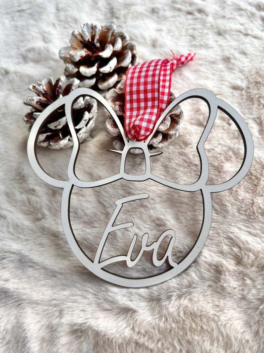 Ornamento "minnie" com nome personalizado