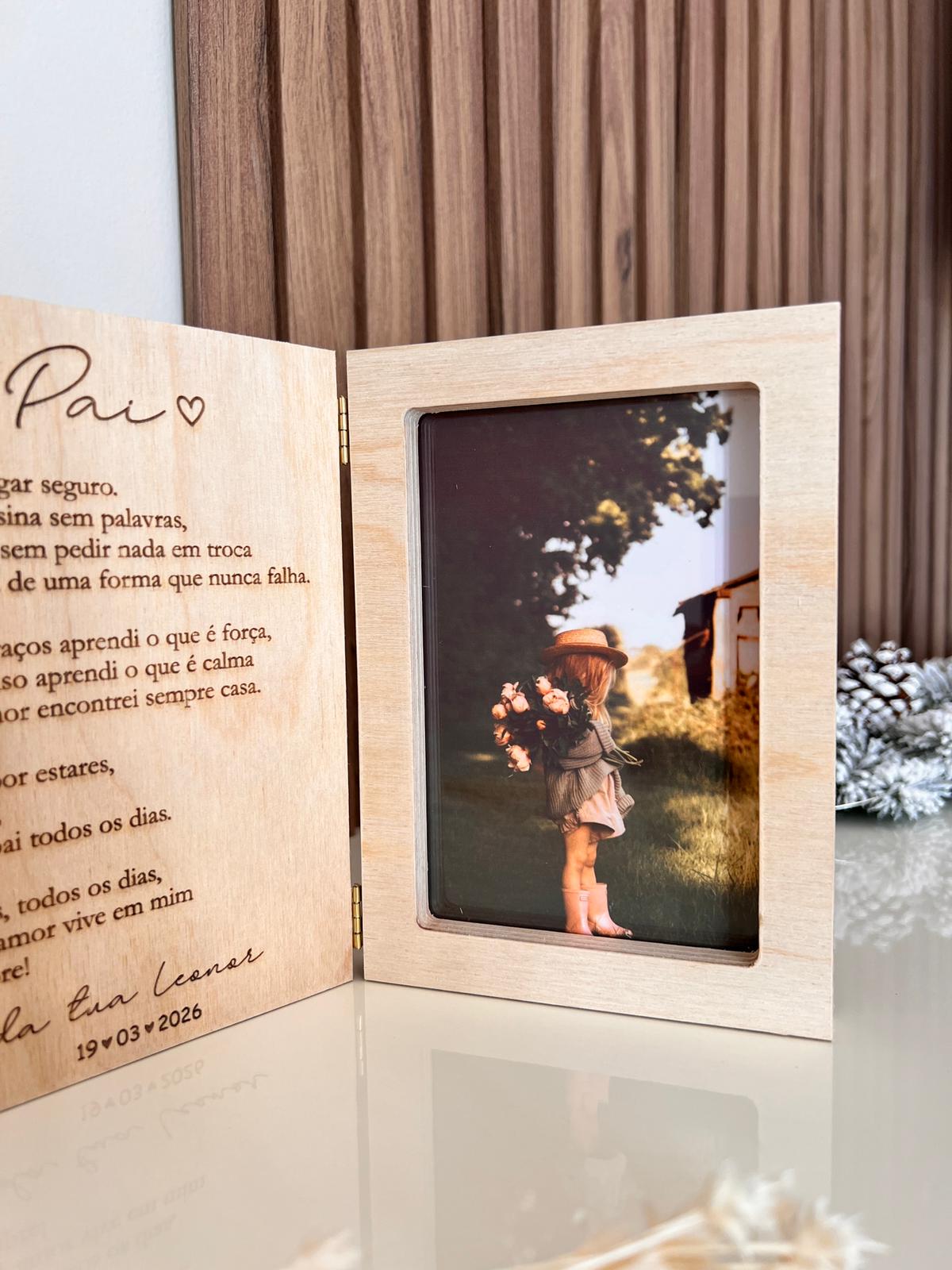 Presente personalizado Dia do Pai em madeira de bétula com gravação Tu és o melhor pai do mundo